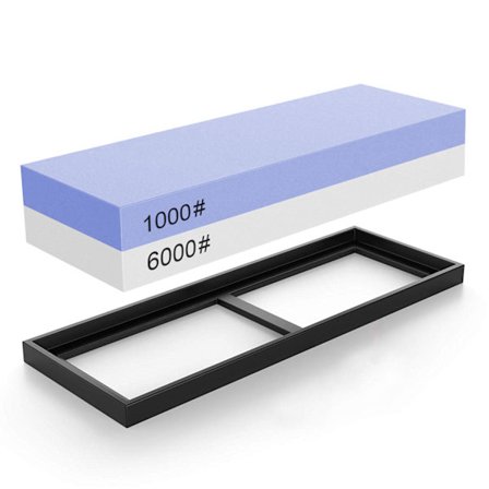 Hvid korund dobbeltsidet slibesten med skridsikker bund 1000 6000 korn vådsten til knive sakse blå hvid