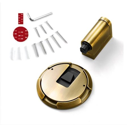 Self-Locking Door Stopper With Adjustable Height color Yellow Bronze