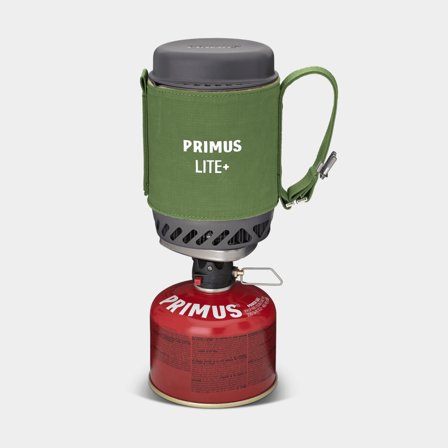 Réchaud à gaz / réchaud de camping portable Primus Lite Plus Stove System Fern, 1500 W, 1500 W, avec allumage piezo intégré + casserole (500 ml), + 