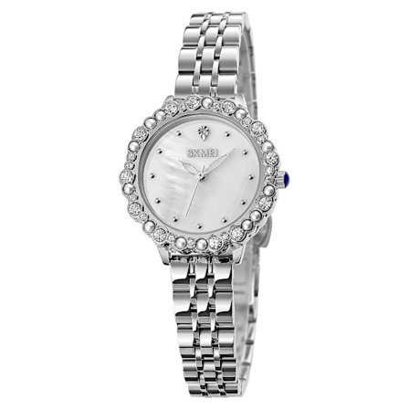 Skmei 1799 Pearl Diamond Round Dial Quartz Watch For Ladies