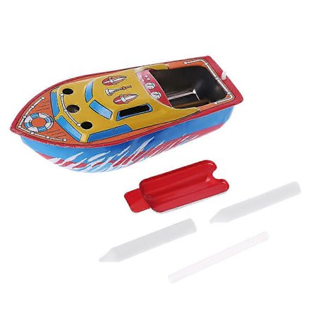 1 Sett Lys Dampdrevet Fartøy Metallbåt Fargerik Maling Håndlaget Håndverk Vin