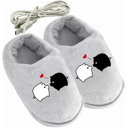 Elektriske varmetøfler USB fotvarmer oppvarmede plysj vintersko for å holde føttene varme fotvarmere