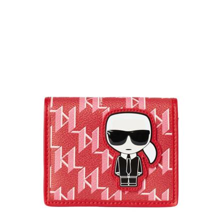 Karl Lagerfeld, Ikonik monogram card holder Czerwony, Kobieta, Rozmiar: ONE Size