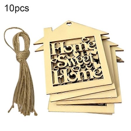 10 kpl puisia suloisia mini-onttoja talo-muotoisia seinäkoristeita