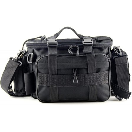 Fiskeväska (Svart) Fiskeutrustningsförvaringsväska Organiseringsväska Midjeväska Messenger Bag Handväska