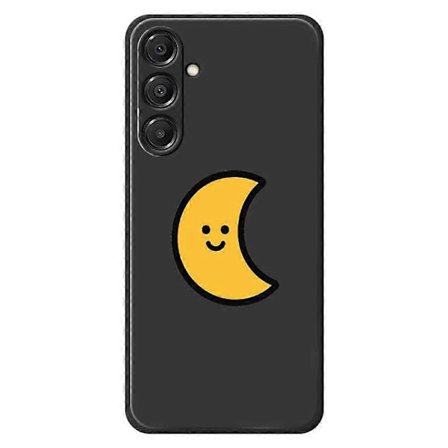 Deksel til Samsung Galaxy A16 5G 4G Gul Måne Mønster Trykk Rett Kant TPU Telefon Bakdeksel Svart