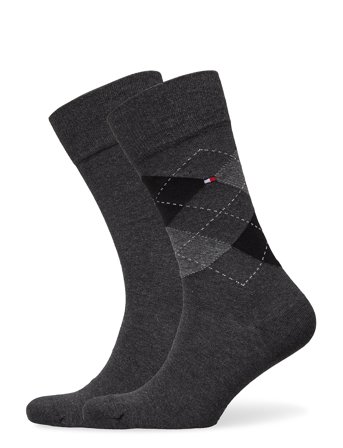 Tommy Hilfiger Th Men Sock Check 2P - Black - 39-42