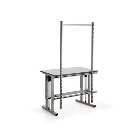 Bageste ramme med 2 stolper til elektrisk arbejdsbord MOTION, 1200x800 mm
