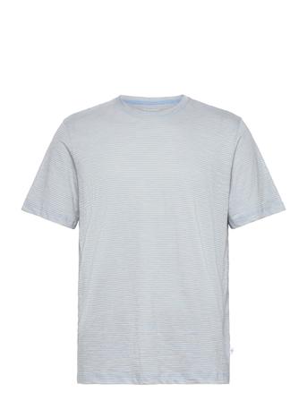 Narrow Striped Slub T-Shirt - Gots/ Tops T-shirts Short-sleeved Blue Knowledge Cotton Apparel