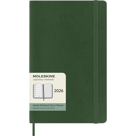 Moleskine Kalender 12M Weekly Notebook 2026 Softcover Large Myrtle Green