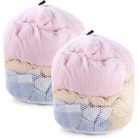2 stk. vaskenett, 40 x 50 cm vaskeposer med snøring, gjenbrukbart vaskenett for vaskemaskin, bluse