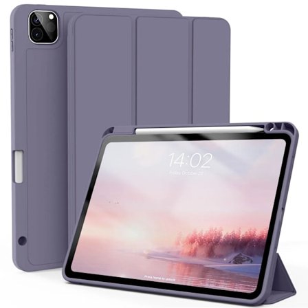 ZOYU Fodral för iPad Pro 11 tum 4/3/2:a generationen med pennhållare, för iPad Air 4/5:e generationen 10,9 mini 6 Trefaldigt stativ Smart Fodral