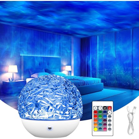 Galaxy-projektori tähtitaivasprojektori, 16 värin aaltoileva meri -projektori kaukosäätimellä, yövaloprojektori makuuhuoneeseen/juhliin/pelihuoneeseen