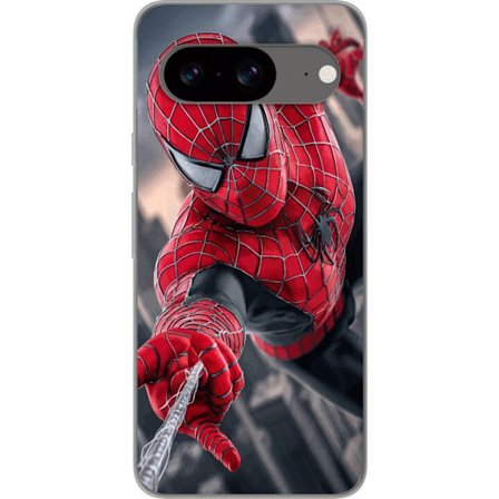 Kompatibelt Mobilskal till Google Google Pixel 8 Dynamisk Spider-Man-illustration i actionperspektiv, superhjältetema med rörelseekonomi och känsla