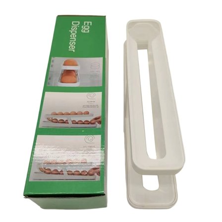 Automatisk rullende æggeholder kompatibel med opbevaringsboks 14 ægkurv Hvid