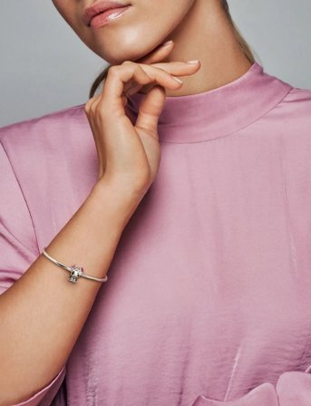 Pandora Disney Stitch Silver Charm With Black And Purple Enamel - Silver - ONE SIZE