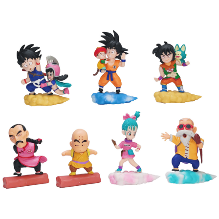 7 Styck Sun Goku Chichi Anime Figurine Dragon Ball Action Figur Leksak Modell