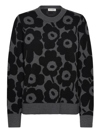 Tahti Unikko Tops Knitwear Jumpers Black Marimekko