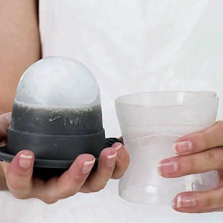 Iskuleformer for runde gigantiske isterninger - 6 cm diameter - sett med 2 - isbitformer laget av silikon - BPA-fri