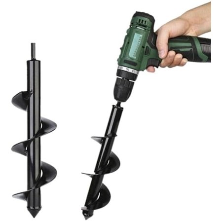 Kulstofstål Have Auger Bor Spiralbor til Blomsterplantningshuller Skovlbor til Havearbejde i Gården Seng Plantning Størrelse 4x45CM