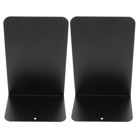 2 kpl Yksinkertaiset Metalliset Kirjanpäätyt Käytännölliset Kirjanpäätyt Työpöydän Kirjanjärjestäjä Kotiin Musta 20.5X13.5CM Black 20.5X13.5CM