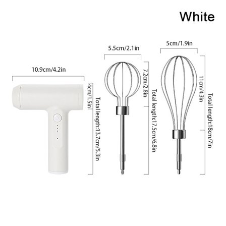 Trådløs elektrisk mikser Bærbar 3 hastigheter Eggevisper Baking Do