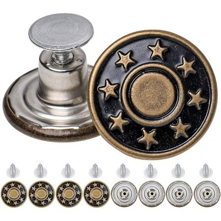 Byxeknappbytte, metallbyxeknapp, jeansreparasjon, J