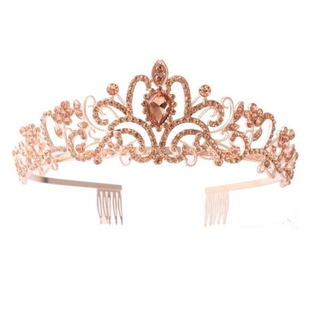 Kristall Rhinestone Crown Coiffure Crown Tiara GULD Guld