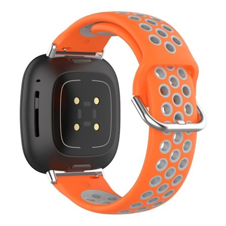 Fitbit Sense 2 / Versa 4 dubbelfärgat klockarmband i silikon - Orange / Grå