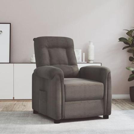 Vidaxl Reclinerfåtölj Mörkgrå Mikrofibertyg Grå