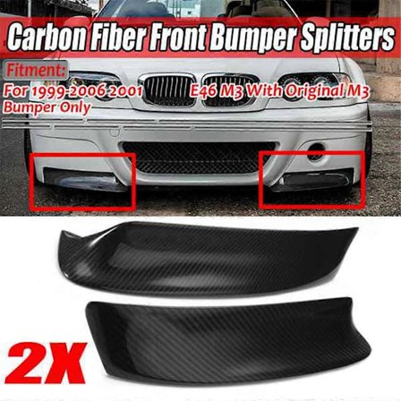 For BMW E46 M3 1999-2006 EKTE Karbonfiber Frontfanger Splitter Spoiler Leppe