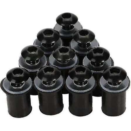 M5 5mm Vindruteskruv Bult Vindrutesmonteringsmuttrar svart 10st-sfygv
