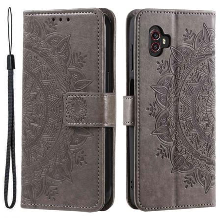 SKALO Samsung Xcover6 Pro 5G Mandala lompakkokotelo - Harmaa Grey