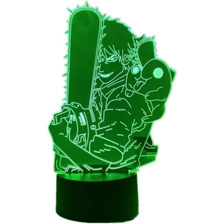 3D illusjonsmotorsagmann mangafigur anime LED-lampe soveromsdekorasjon nattlys for barn RGB 16 farger med fjernkontroll gave til gutter og jenter