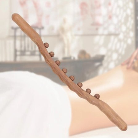 Trä Gua Sha Roller Handhållen Massageapparat Guasha Board Mejsling Skrapsticka Ömhet Lindring Muskelavslappning Kropp Midja