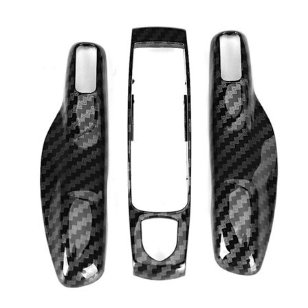 3 stk. Carbon Fiber Bil Nøgle Cover til Porsche Cayman Macan Boxster