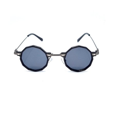 Runde solbriller - sorte innfatninger og sorte linser