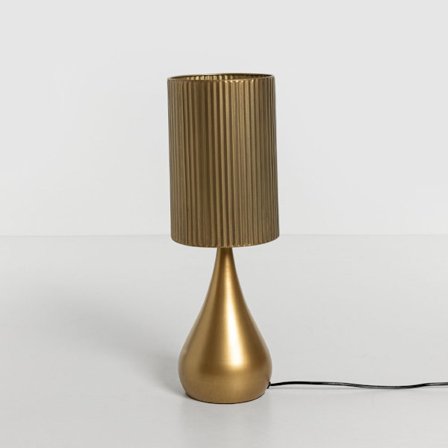 Metalbordlampe, Brun Guld, 53,5 cm Højde