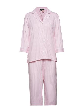 Lrl Heritage 3/4 Sl Classic Notch Pj Set Pyjama Vaaleanpunainen Lauren Ralph Lauren Homewear