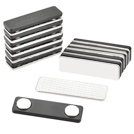 12-pak magnetiske navneskilte selvklæbende magnetiske navneskilte tøj metal navneskilt holder med 2-punkts magnet til ID-kort holder mærkning