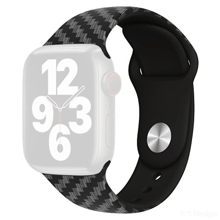 KALEBOL Morandi Silicone Watch Band Apple Watch Series 10 46mm Wrist Strap - Kulfiber Sort