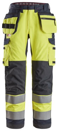Snickers Workwear 6261 ProtecWork Työhousut huomioväri, keltainen/laivastonsininen, riipputaskut 112, Vaatteet