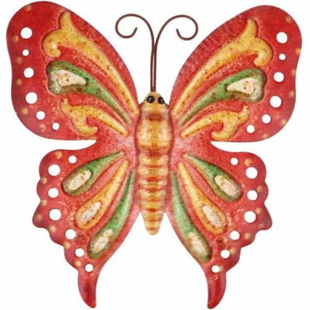 Sisä- ja ulkokoriste Taottu rautaperhonen seinäkoriste