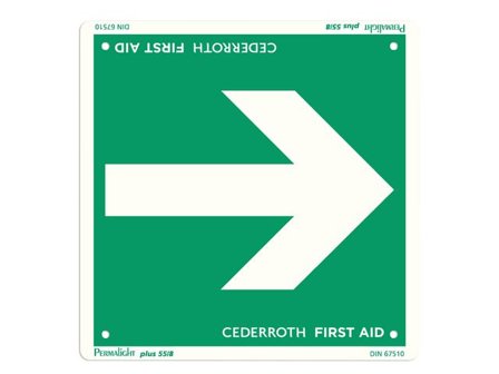 CEDERROTH Skylt riktningspil 20x20cm - Lyreco - Skyddsutrustning - Säkerhetsmärkning och skyltar - Skyltar