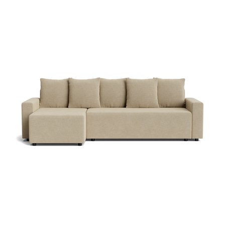 Texas chaiselong sovesofa, vendbar med opbevaring - Beige - 268x135x88cm - Komfortabel sofa, praktisk sovesofa & fleksibel chaiselong