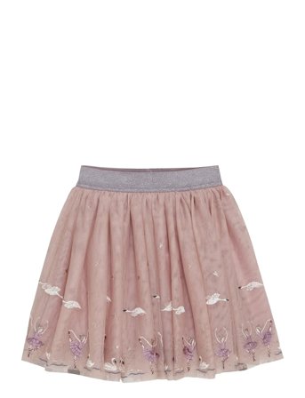 Skirt Mesh W. Emb. Pink Minymo