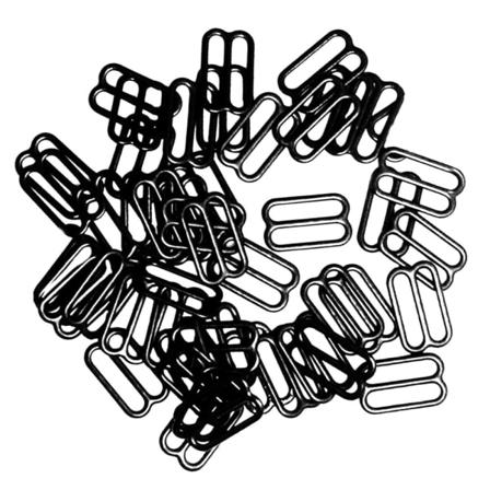 100x Black Metal Underkläder Hardware Syklämma Krok Eye 15mm för BH-remmar
