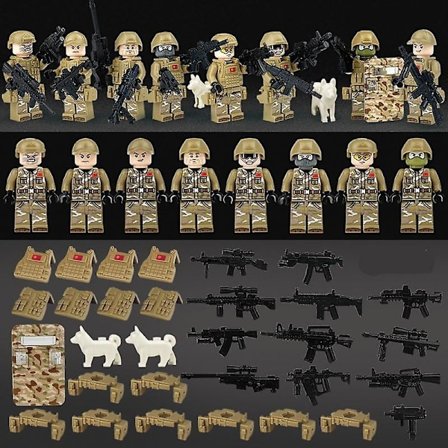 8 stk. City Police SWAT Army Mini Figurer Soldatserie med Tilbehør Byggeklosser MiniFigurer Barn Diy
