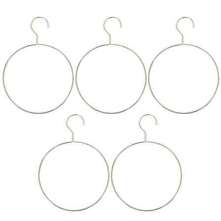 5 stk. Runde Kleshengere Jern Runde Hengere Kreative Skjerfhengere Metall Runde Henger (gylden)