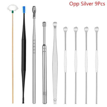 5-9 stk./sett Ørevoksfjerner Ørerensesett Øreplukker Øreplukker Ørerenseskje Ørepleie Renseverktøy for voksne Ørepleiesett